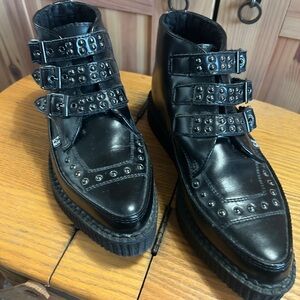 TUK Black Studded High-Top Shoes